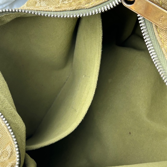 💚💚 RARE  RETIRED authentic Louis Vuitton LICHEN green denim, baggy pm - Picture 16 of 16